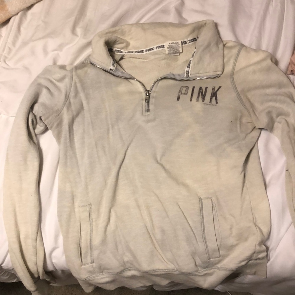 Pink Long sleeve half zip up shirt